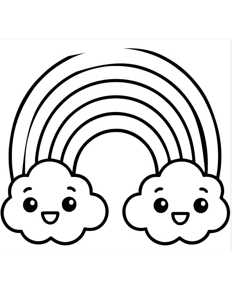 Printable rainbow simple for toddlers line art — Rainbow coloring page