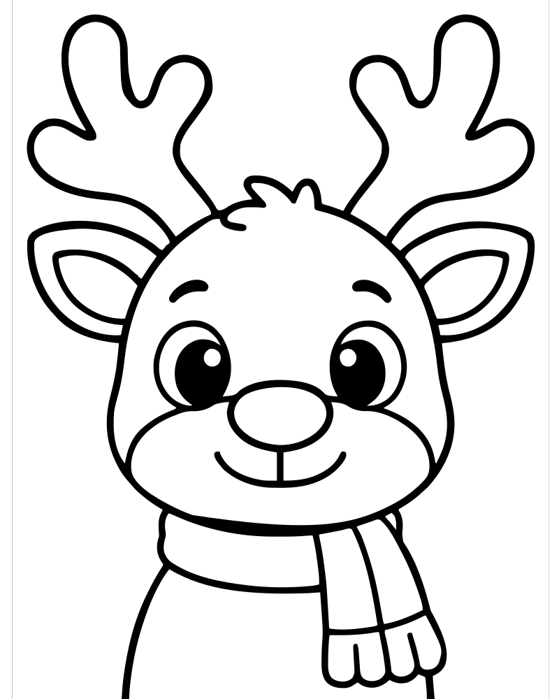 Reindeer Antler Pattern — printable Reindeer coloring sheet for preschoolers