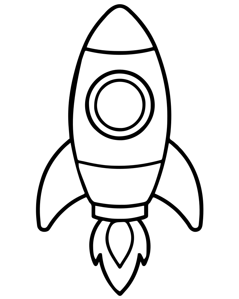 Cartoon Rocket picture to color — Rocket coloring page for kids