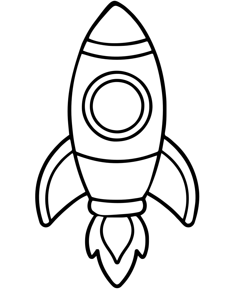 Little Rocket — Rocket coloring page to print for children