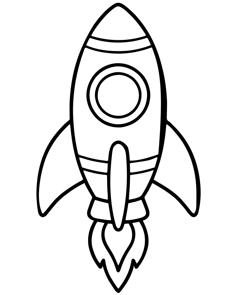 Retro Rocket — printable Rocket coloring sheet for preschoolers