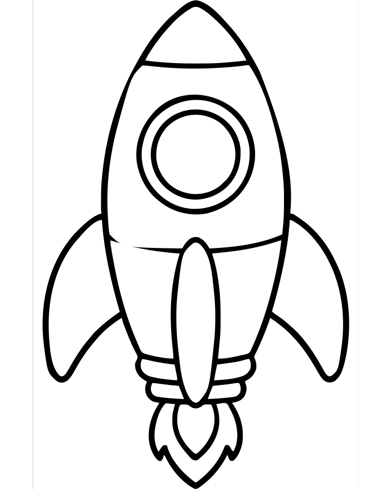 Rocket Close-Up picture to color — Rocket coloring page for kids