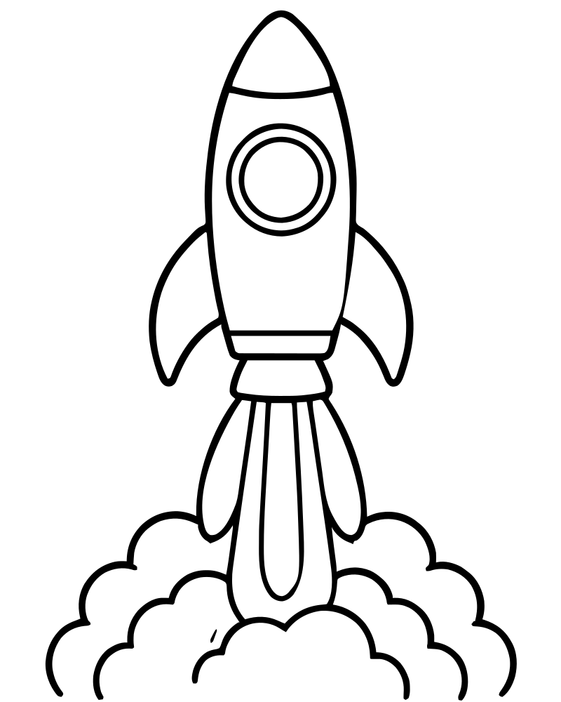 Rocket Lift Off — printable Rocket coloring sheet for preschoolers