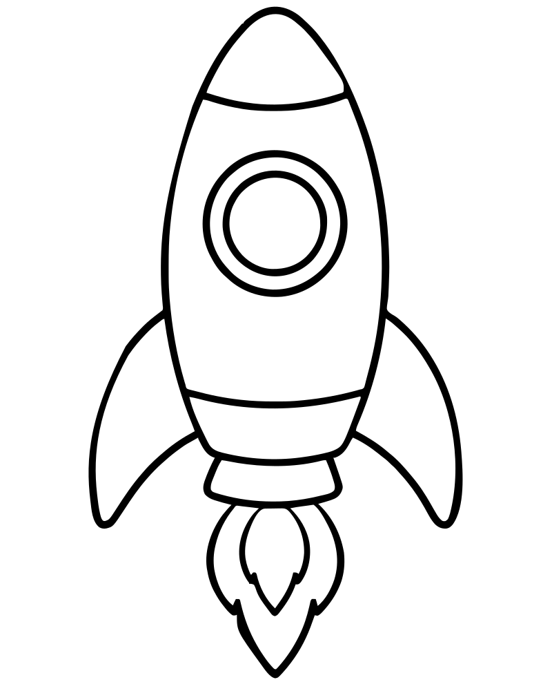 Rocket Ship — free printable Rocket coloring page for kids