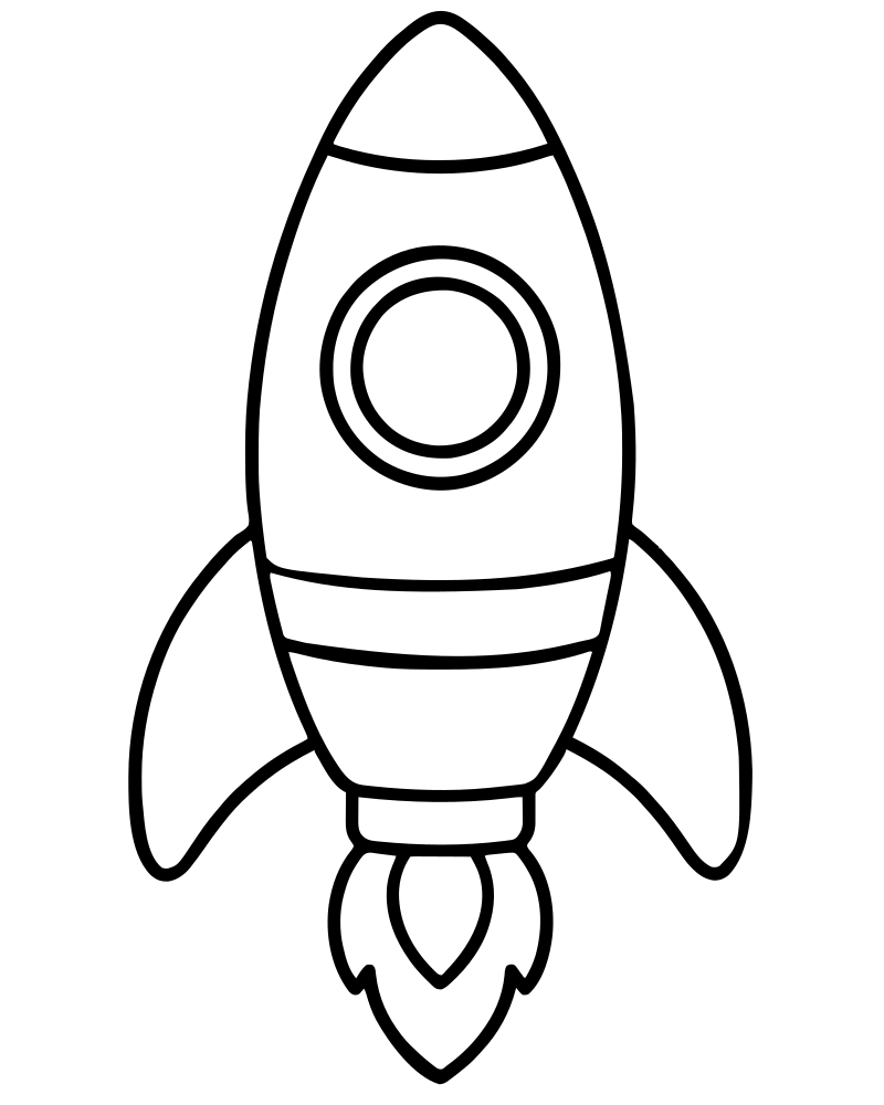 Simple Rocket for Toddlers — free printable Rocket coloring page for kids