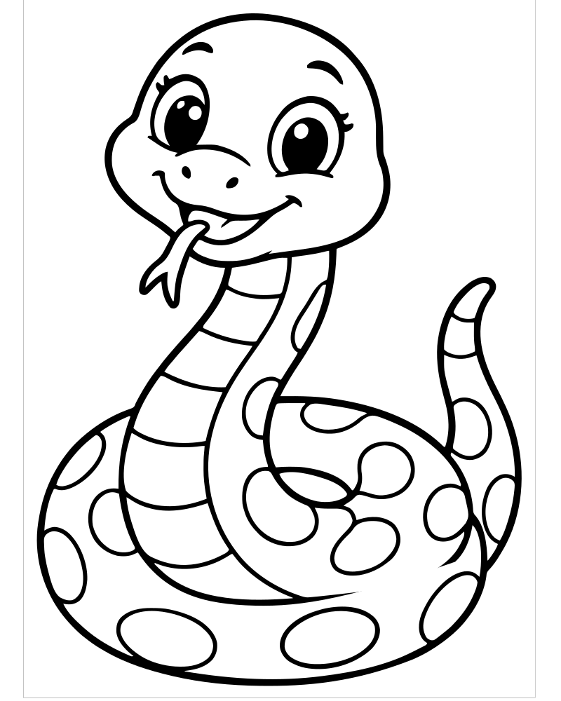 Friendly Snake — free printable Snake coloring page for kids