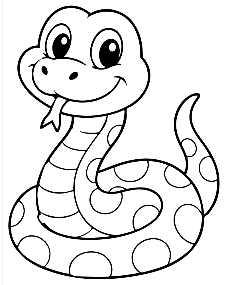 Simple Snake for Toddlers — printable Snake coloring sheet for preschoolers