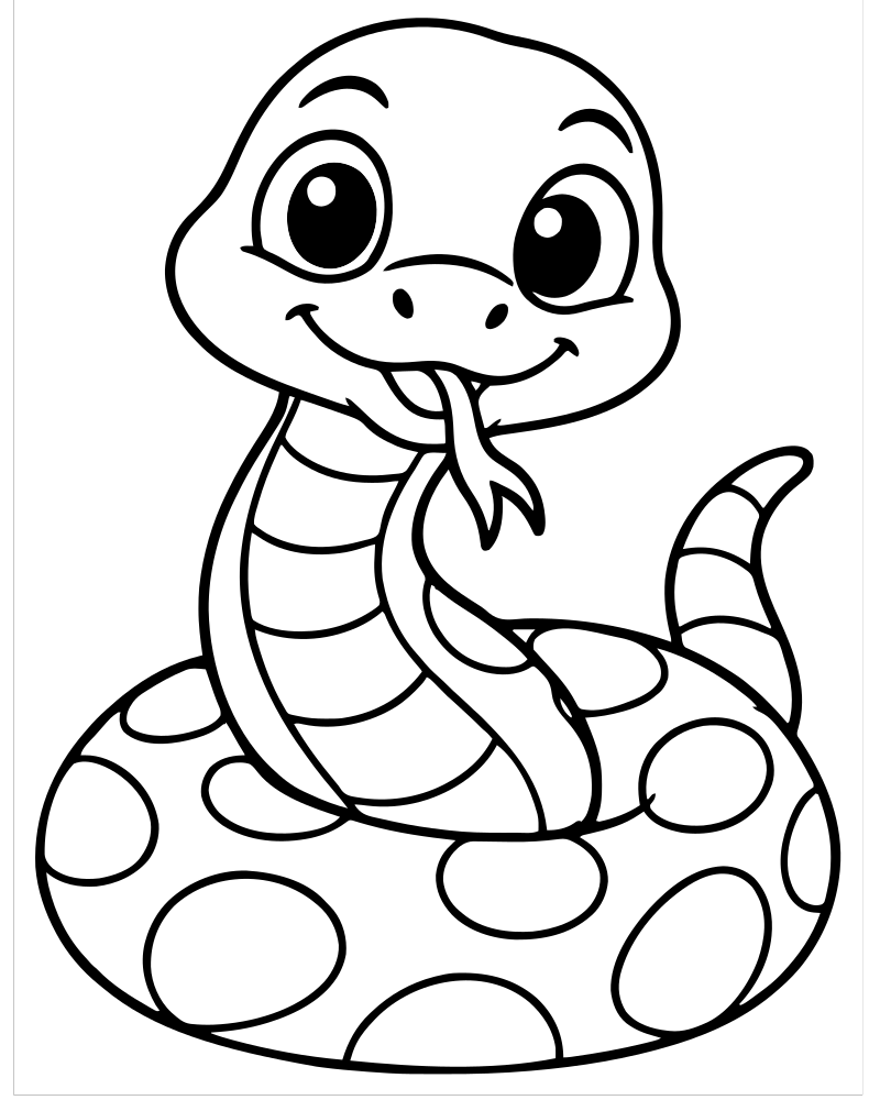 Snake Close-Up picture to color — Snake coloring page for kids