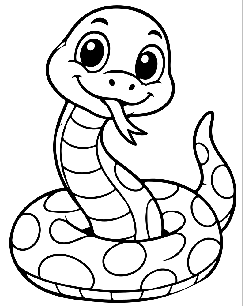 Printable snake pattern line art — Snake coloring page