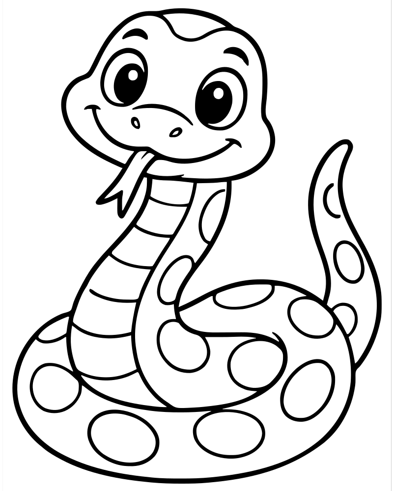 Snake Slithering picture to color — Snake coloring page for kids