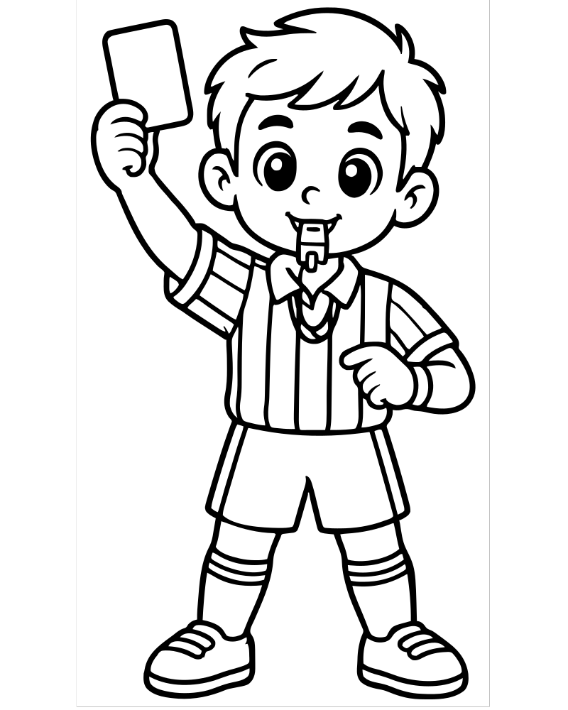 Referee Card — Soccer coloring page to print for children