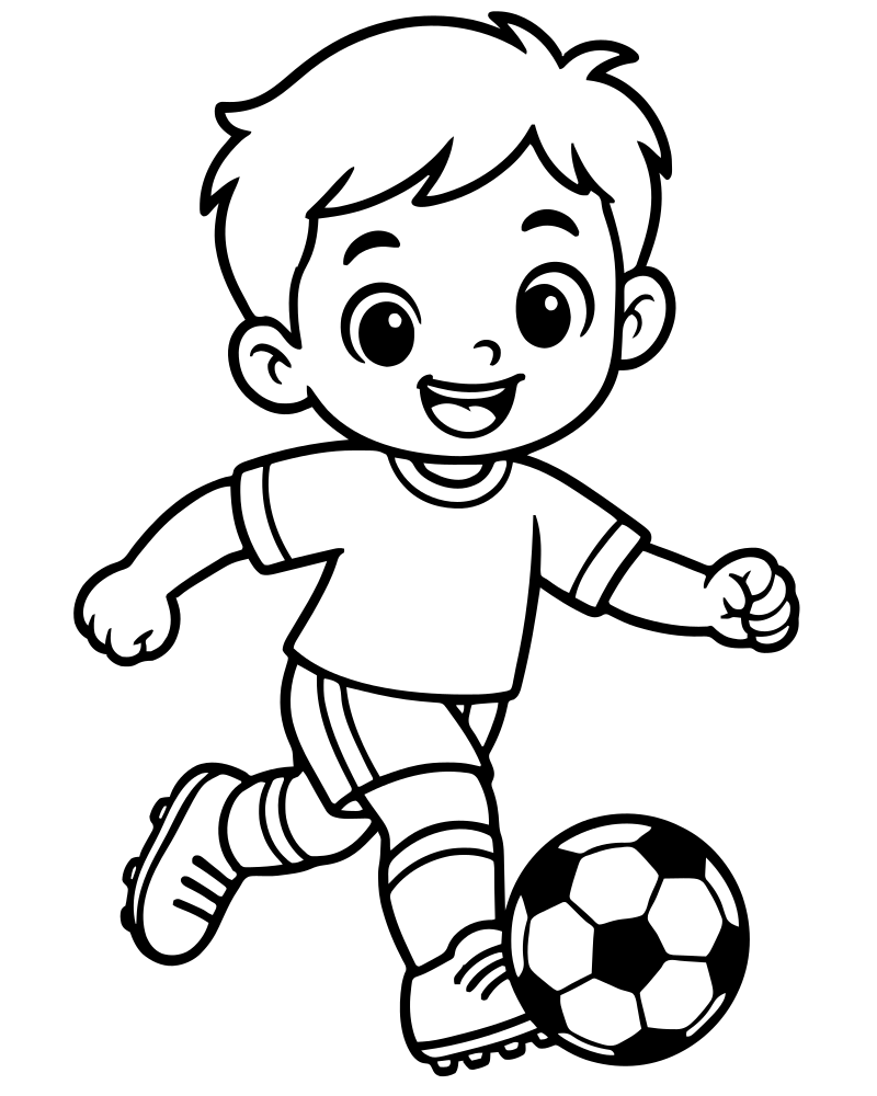 Simple Soccer for Toddlers — free printable Soccer coloring page for kids