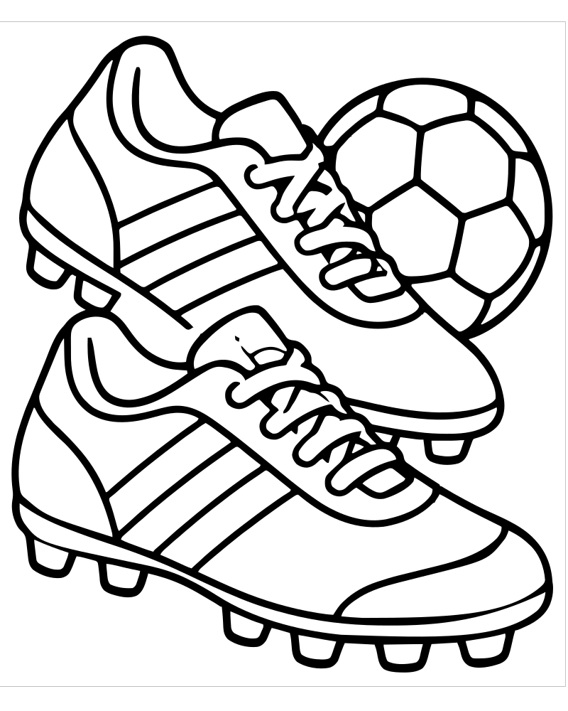 Printable soccer cleats line art — Soccer coloring page