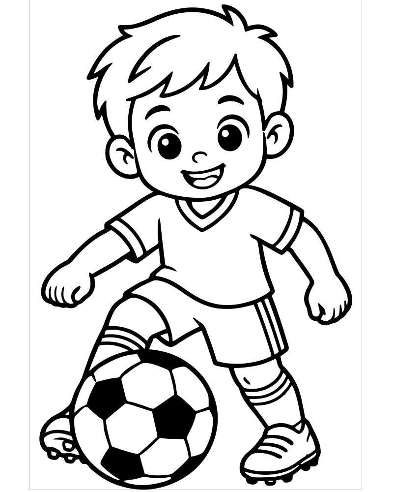 Soccer Close-Up — printable Soccer coloring sheet for preschoolers