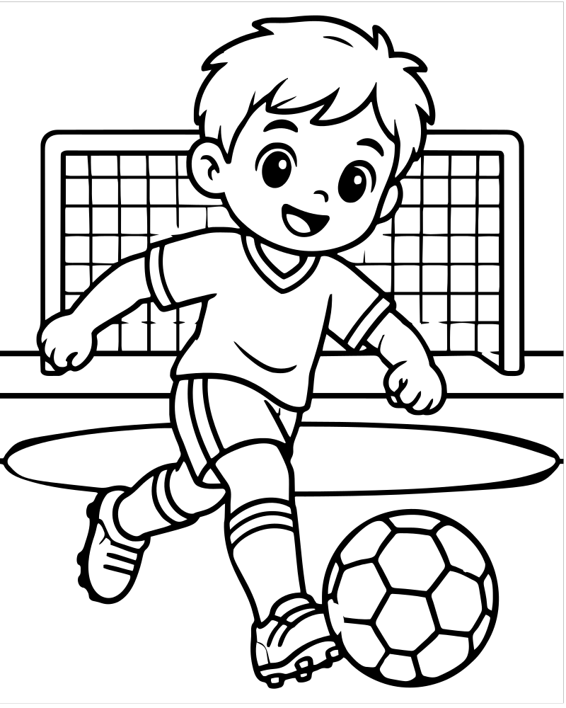 Soccer Field — printable Soccer coloring sheet for preschoolers