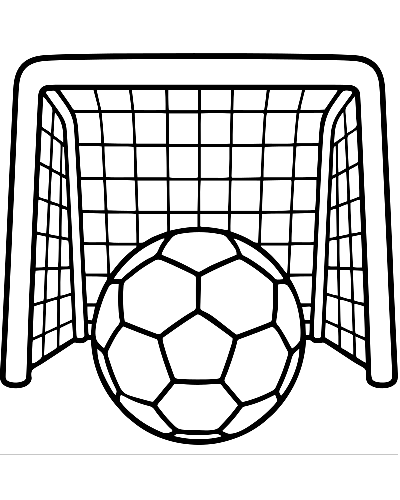 Soccer Goal — Soccer coloring page to print for children