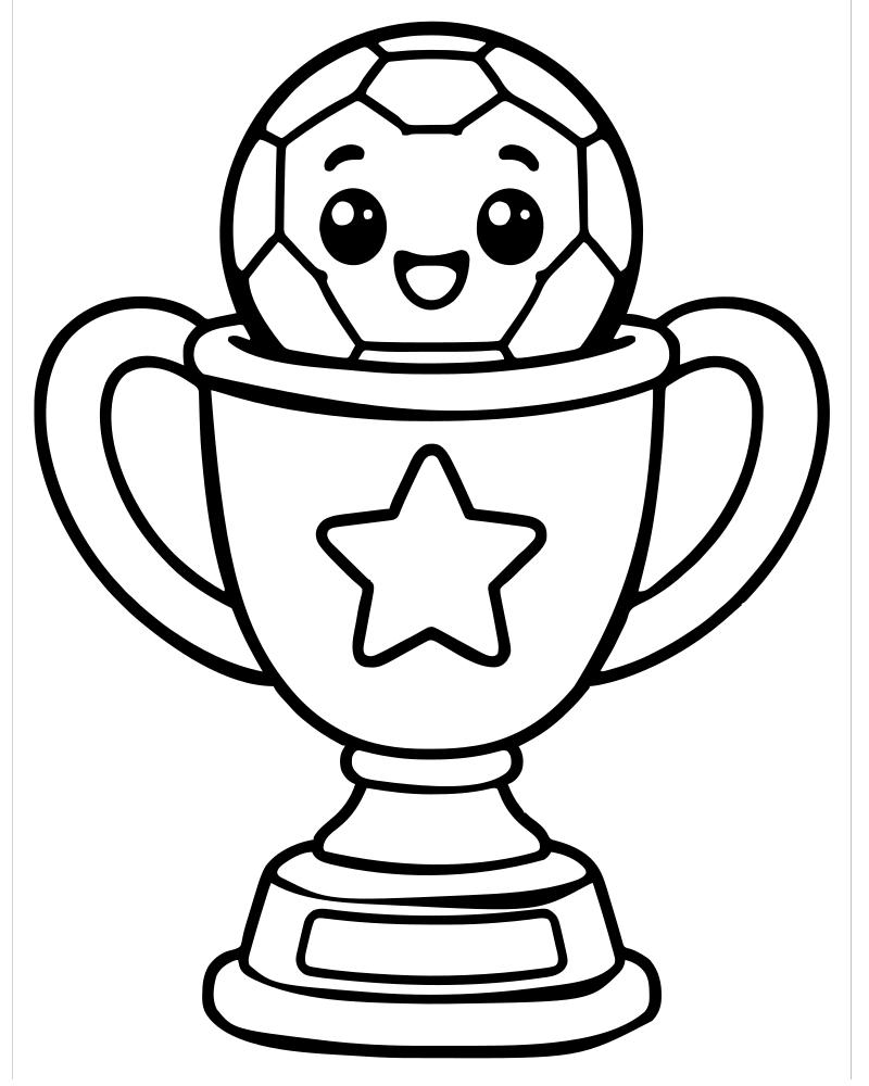 Soccer Trophy — Soccer coloring page to print for children
