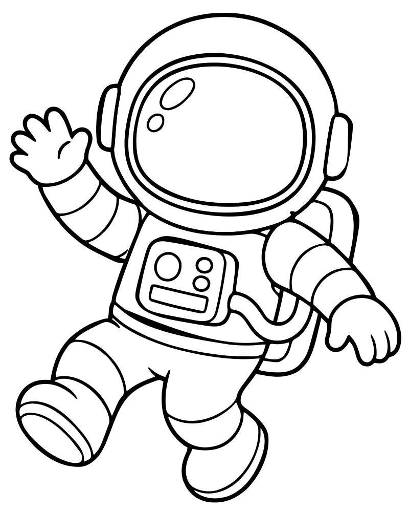 Astronaut — printable Space coloring sheet for preschoolers