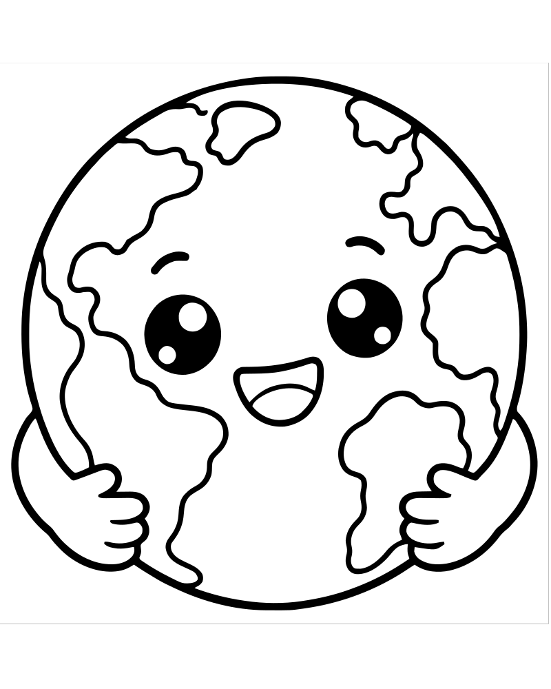 Planet Earth picture to color — Space coloring page for kids