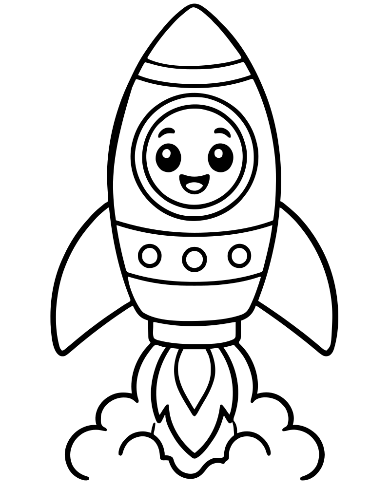 Rocket Launch — free printable Space coloring page for kids