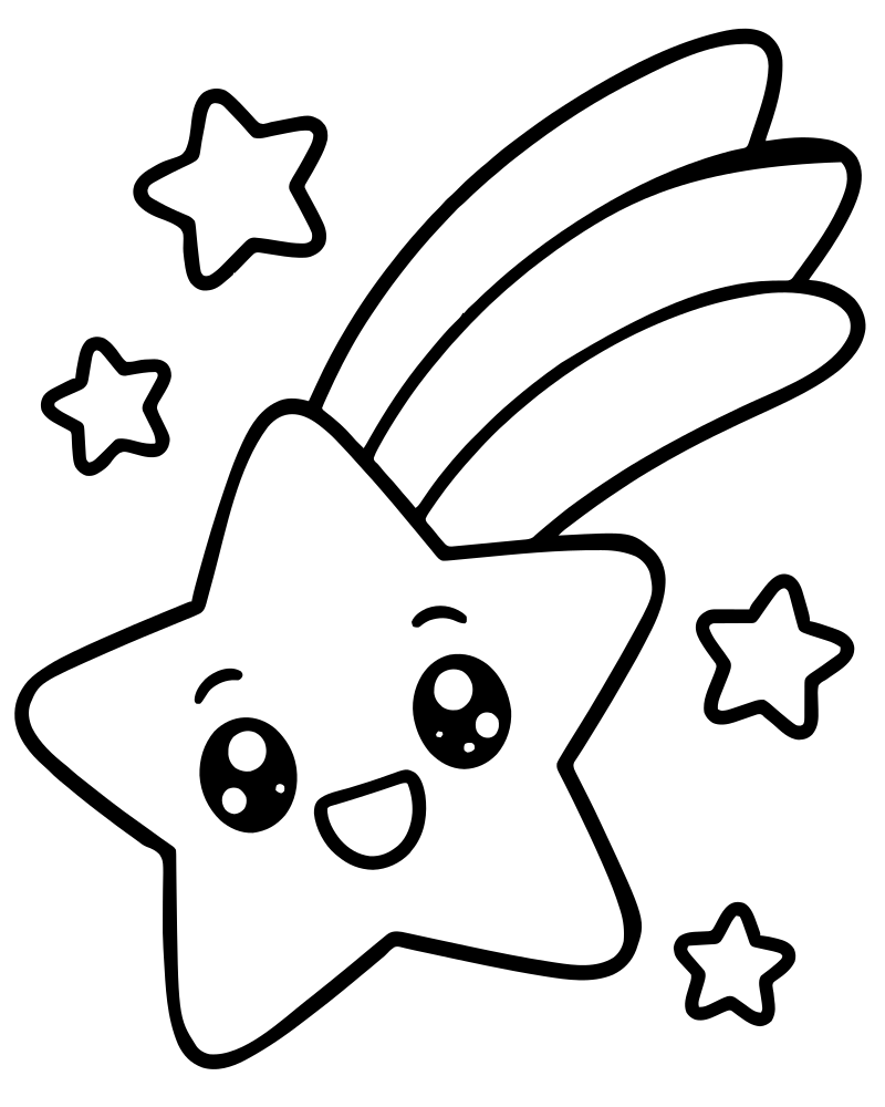 Shooting Star — free printable Space coloring page for kids