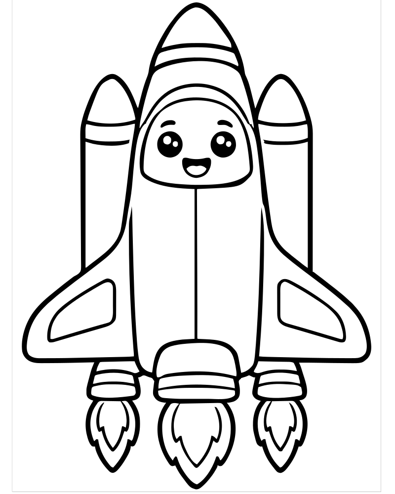 Space Shuttle — free printable Space coloring page for kids