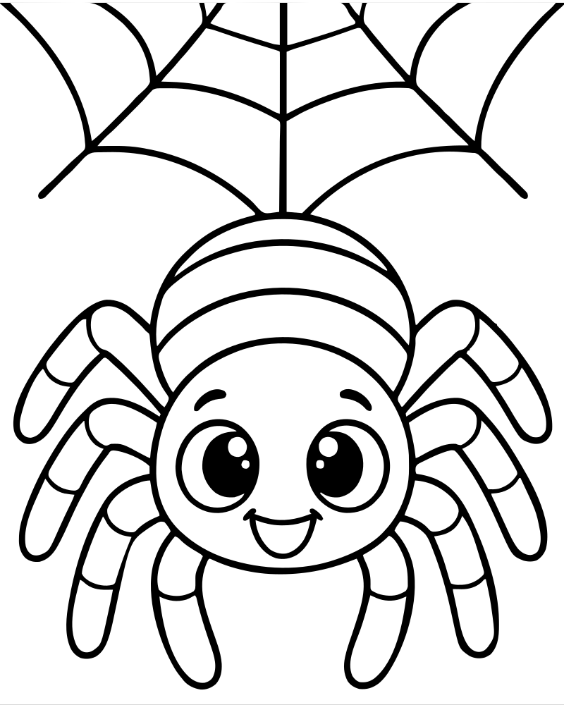Friendly Spider — free printable Spider coloring page for kids