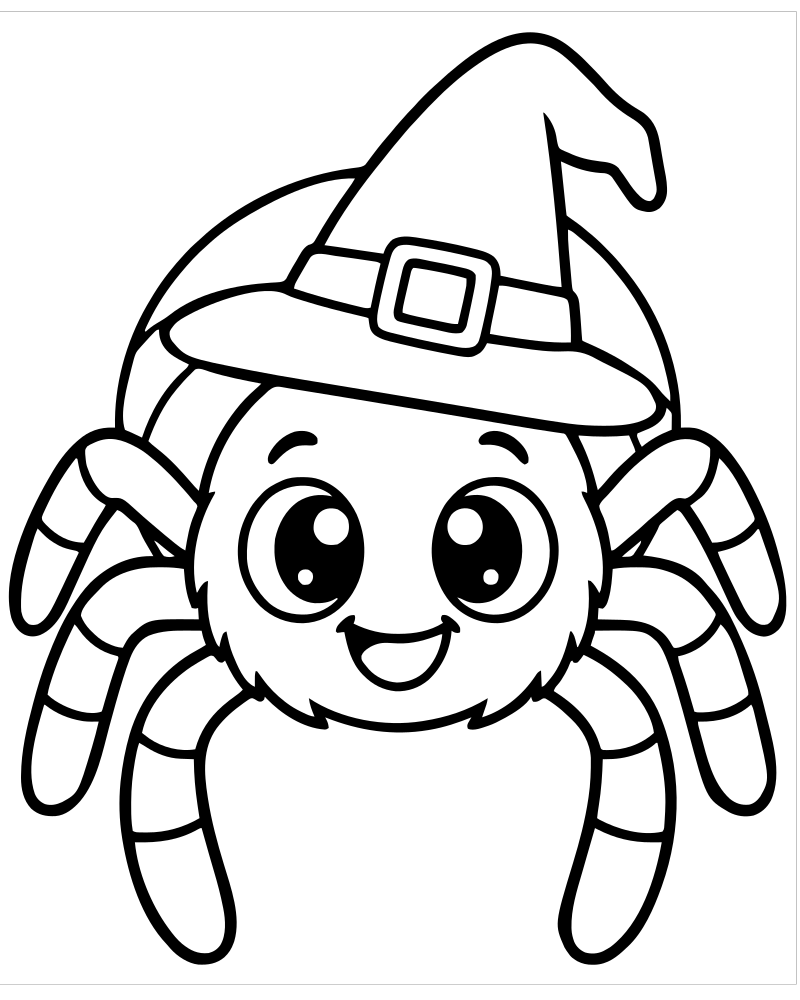 Halloween Spider — Spider coloring page to print for children