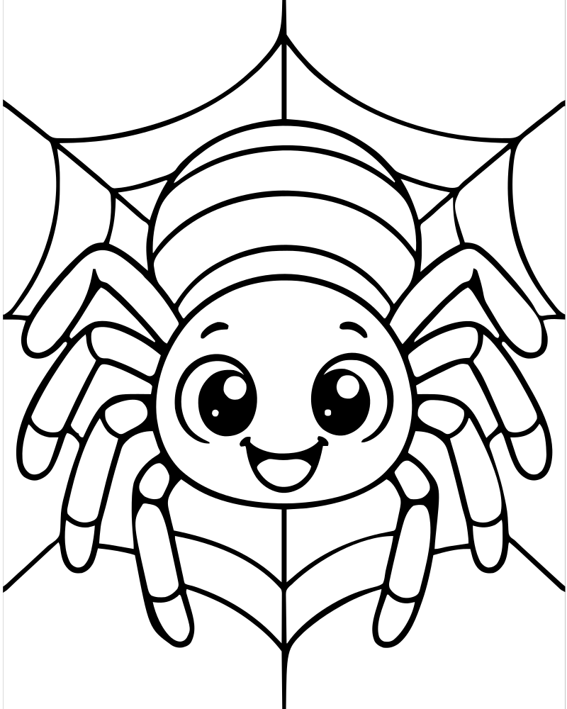 Itsy Bitsy Spider — Spider coloring page to print for children