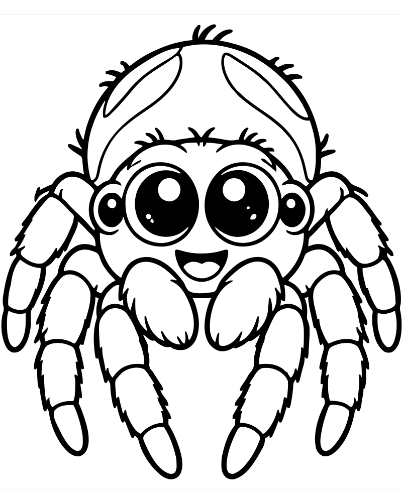 Jumping Spider picture to color — Spider coloring page for kids