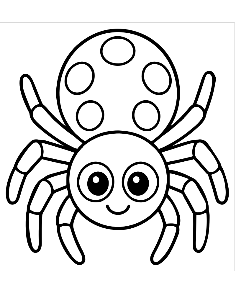Simple Spider for Toddlers — free printable Spider coloring page for kids