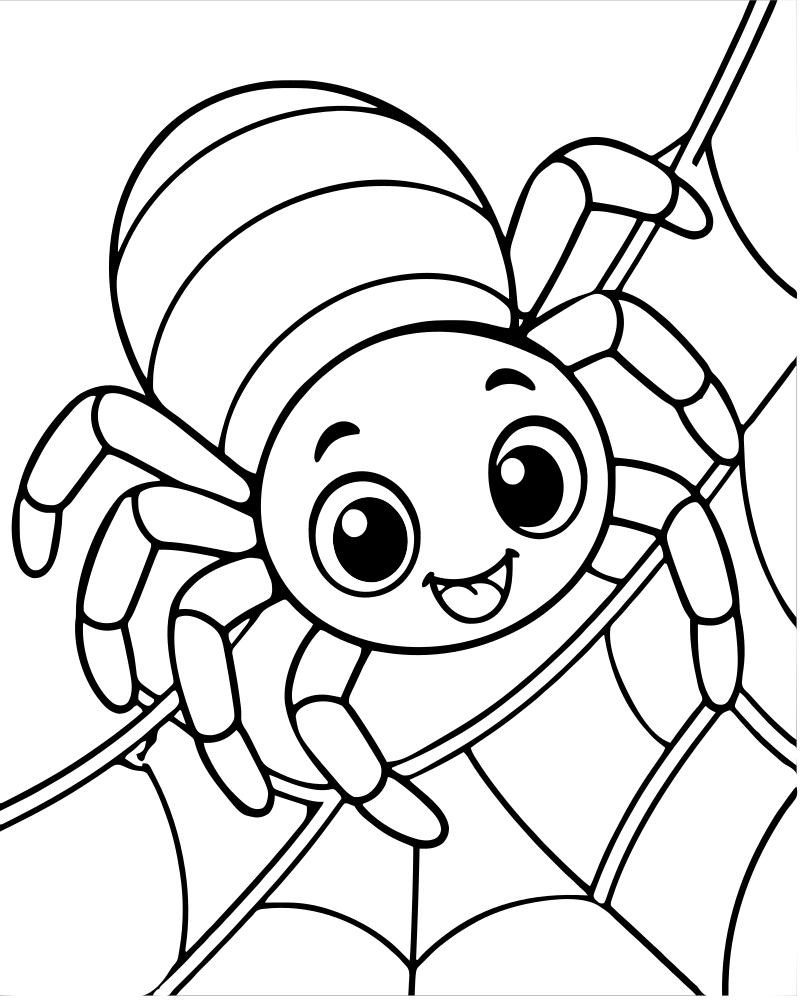 Spider Climbing picture to color — Spider coloring page for kids