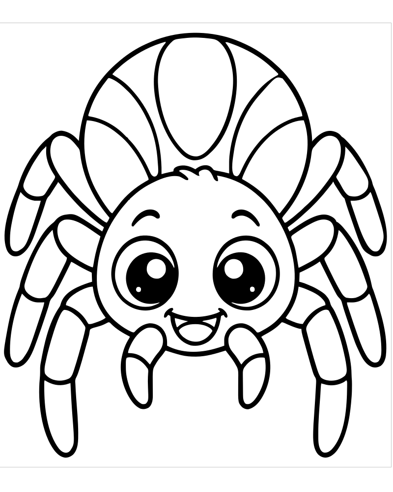 Spider Close-Up — printable Spider coloring sheet for preschoolers