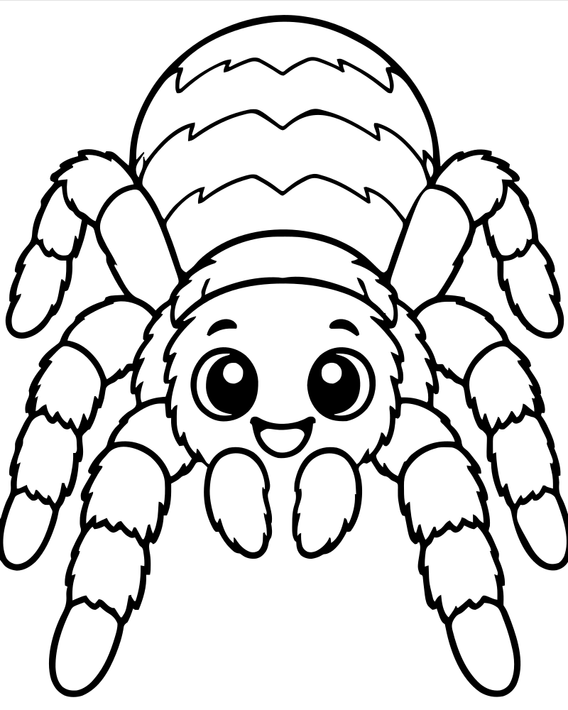 Tarantula — printable Spider coloring sheet for preschoolers