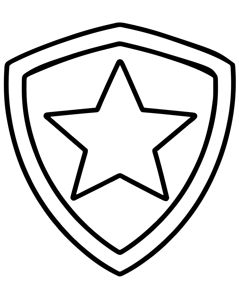 Superhero Logo Shield — Superhero coloring page to print for children