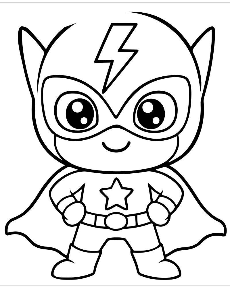 Superhero Mask — free printable Superhero coloring page for kids