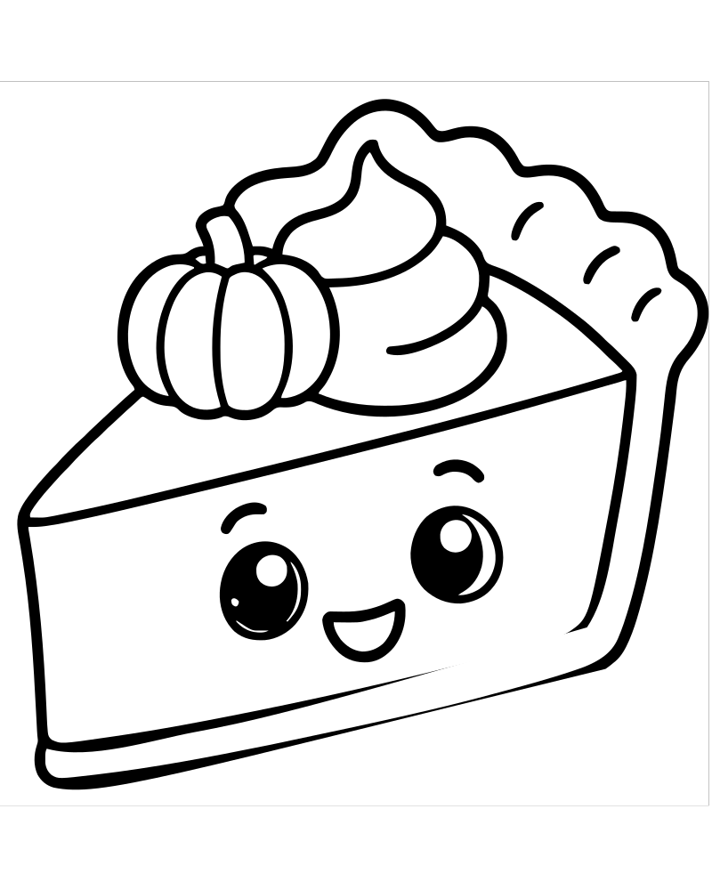 Pumpkin Pie Slice — printable Thanksgiving coloring sheet for preschoolers