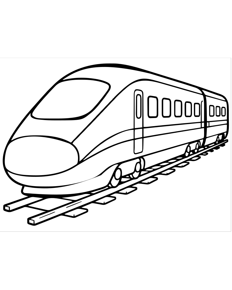 Bullet Train picture to color — Train coloring page for kids