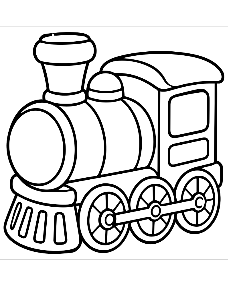 Chibi Train picture to color — Train coloring page for kids