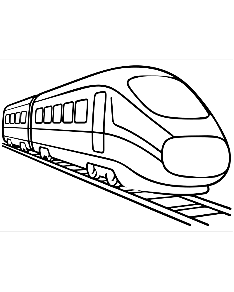 High-Speed Train — Train coloring page to print for children
