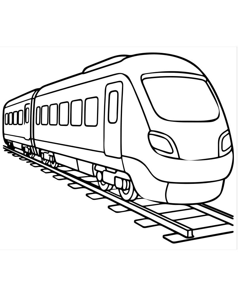 Passenger Train — Train coloring page to print for children