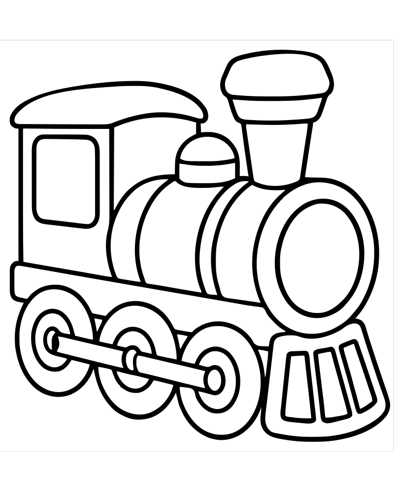 Simple Train for Toddlers — Train coloring page to print for children