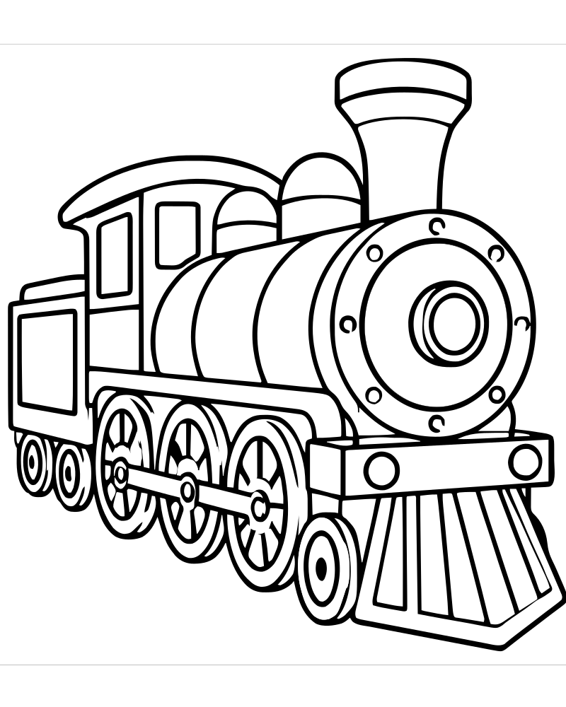Steam Train — free printable Train coloring page for kids