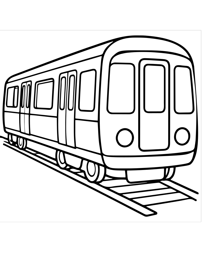 Subway Train — printable Train coloring sheet for preschoolers