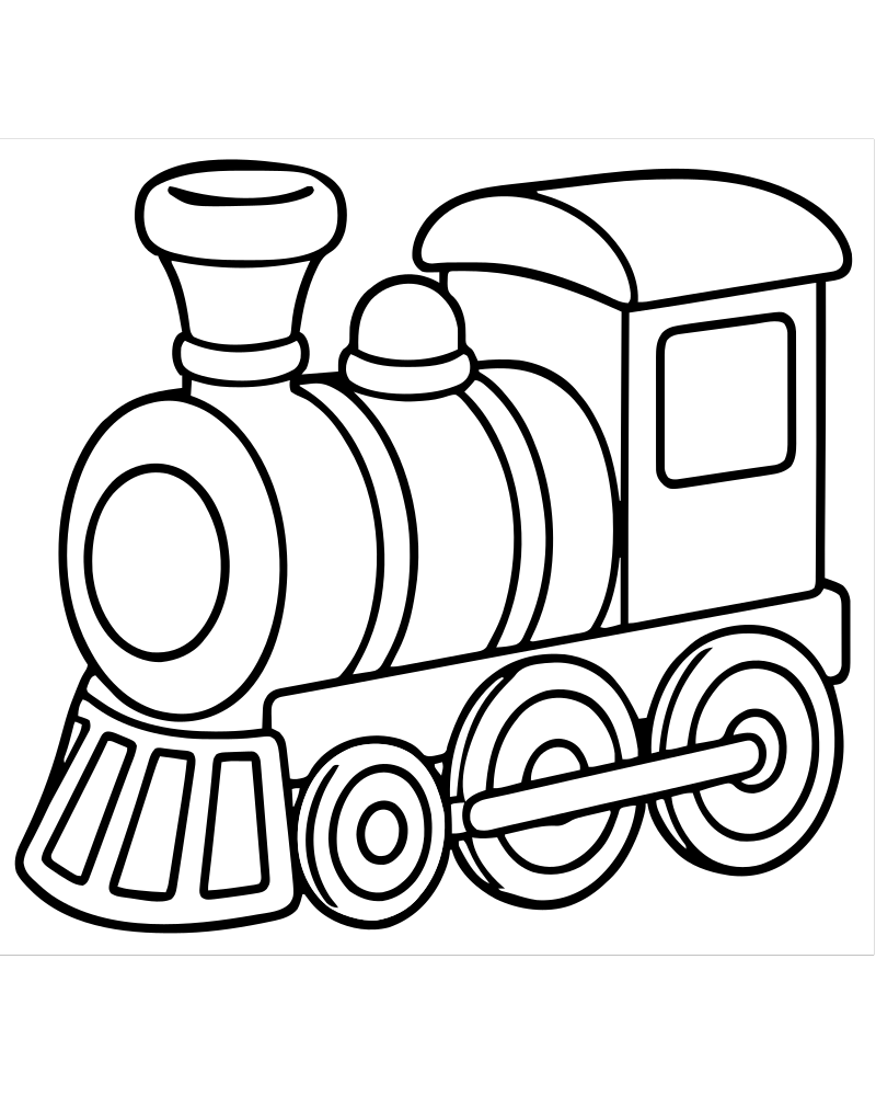 Toy Train — free printable Train coloring page for kids