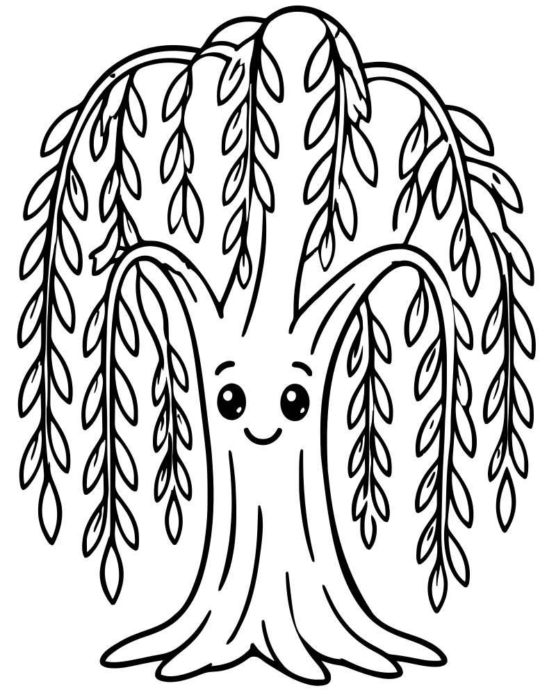 Willow Tree — printable Tree coloring sheet for preschoolers