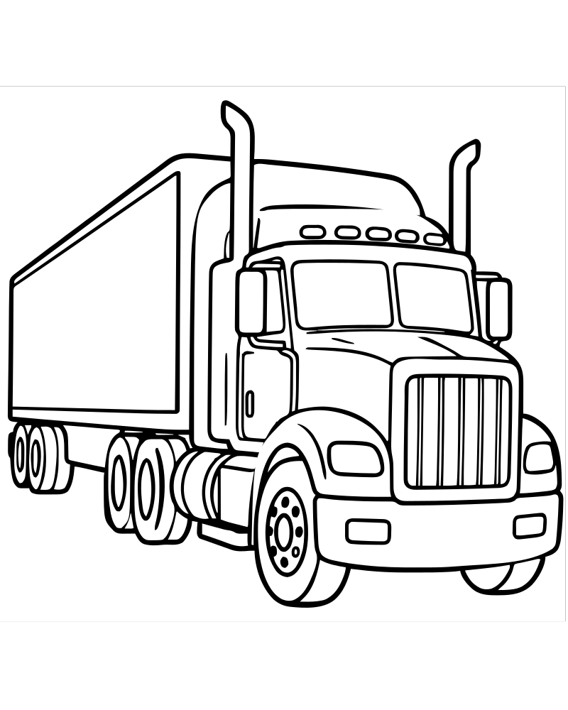 Big Rig — printable Truck coloring sheet for preschoolers