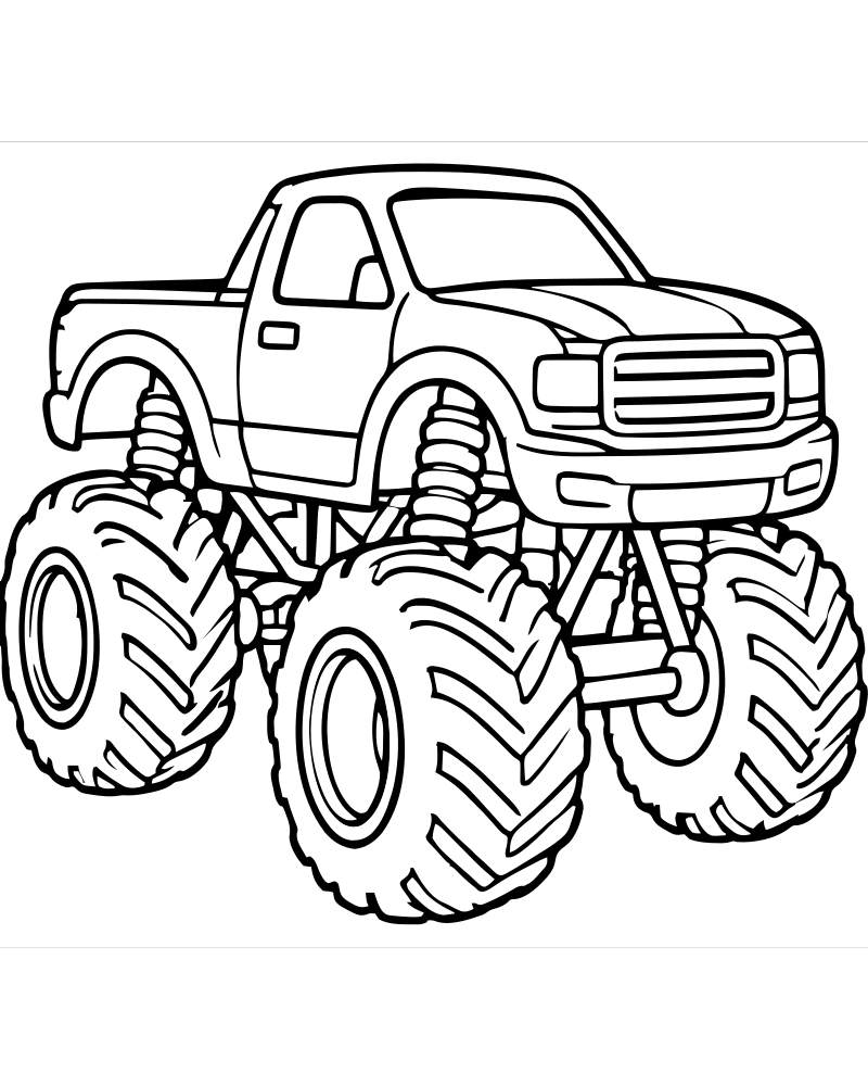 Monster Truck — free printable Truck coloring page for kids