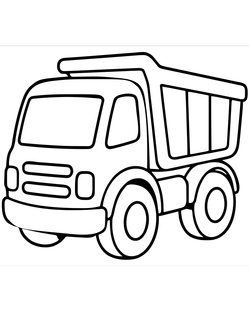 Simple Truck for Toddlers picture to color — Truck coloring page for kids