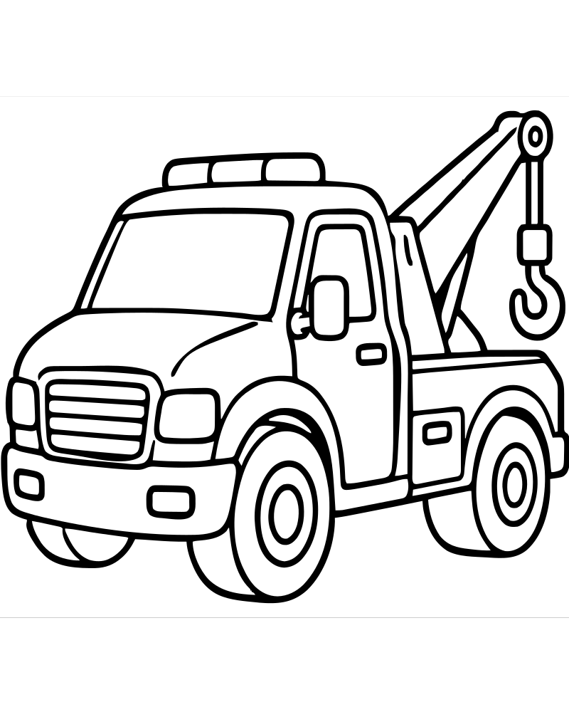 Tow Truck — free printable Truck coloring page for kids